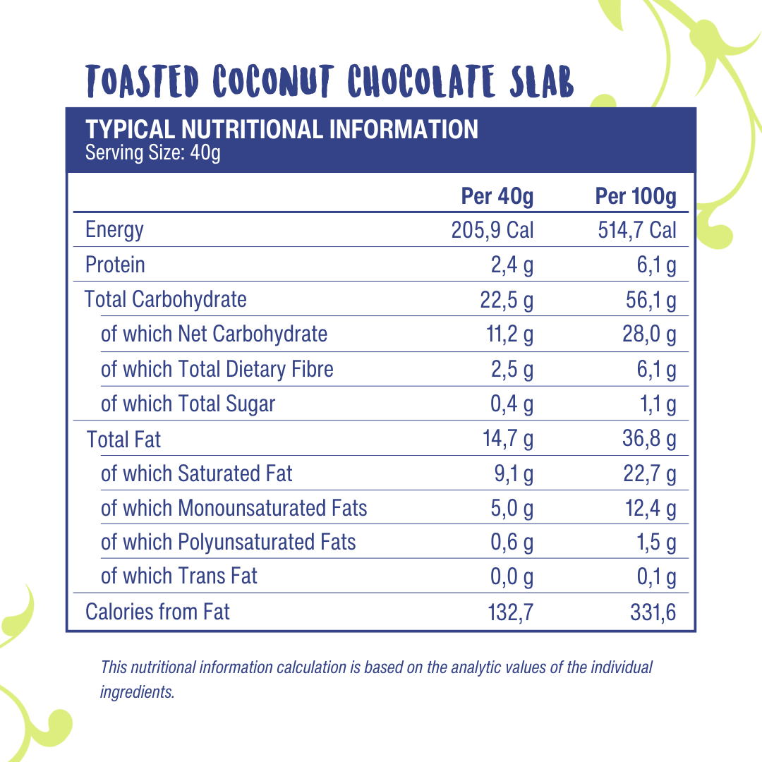 Chocolate Slab (Toasted Coconut) 40g